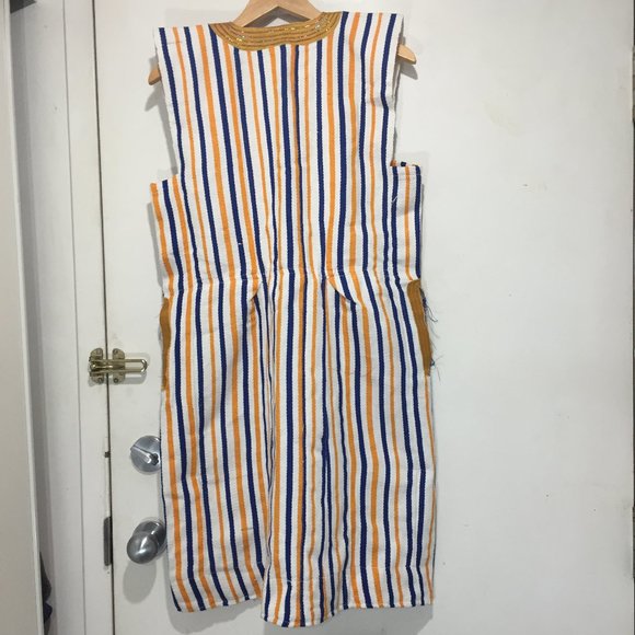 VINTAGE SLEEVELESS STRIPE MIDI DRESSES SIZE M - Picture 8 of 11